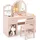 Costway 2 in 1 Schminktisch mit Led & Buntem Spiegel Rosa
