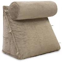 eloneo Rückenkissen mit Nackenrolle 55 x 50 x 30 cm Beige