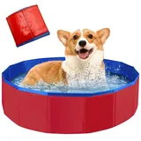 Faltbarer Hundepool,Hundepool Schwimmbad für Hunde,Hunde Planschbecken,Schwimmbecken für Katzen,rutschfeste und Verdickt PVC,Tragbare,für Kleine Hunde Katze,60x20cm