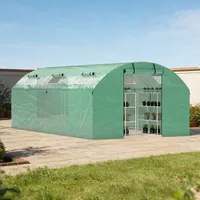 Tolletour Gewächshaus, Tomatenhaus Mit Tür 6 Fenster, 300x600x200 Cm, Grün