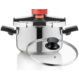Haeger Schnellkochtopf 6 l Edelstahl Induktion kompatibel silber