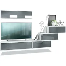 Vladon Wohnwand, Grau, Holzwerkstoff, 275x180x37 cm, Wohnzimmer, Wohnwände, Anbauwände