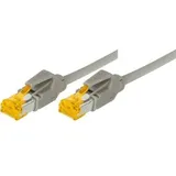 Tecline Patchkabel Cat. 6A (ISO/IEC), S/FTP, hochflexibel, Kupfer, PoE, Rastnasenschutz, grau, 1,0 m