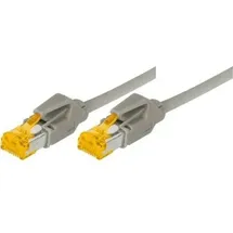 Tecline Patchkabel Cat. 6A (ISO/IEC), S/FTP, hochflexibel, Kupfer, PoE, Rastnasenschutz, grau, 1,0 m