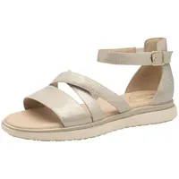 TAMARIS Comfort Damen Sandalen flach mit Klettverschluss Geschlossene Ferse, Beige (Beige Glam), 40 EU