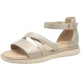TAMARIS Comfort Damen Sandalen flach mit Klettverschluss Geschlossene Ferse, Beige (Beige Glam), 40 EU