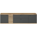 trendteam smart living - Lowboard Fernsehschrank Fernsehtisch - Wohnen - Norris - Aufbaumaß (BxHxT) 202 x 55 x 42 cm - Farbe Anthrazit mit Coast Evoke Eiche - 230232284