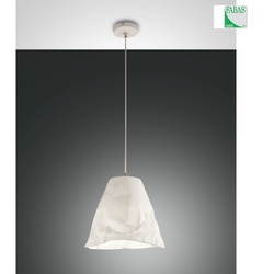 Fabas Luce Pendelleuchte CRUMPLE, E27 max. 40W, Höhe verstellbar, Metall / Keramik, Weiß FAB-3535-40-102