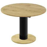 designimpex Esstisch Design HES-111 Tisch rund oval Hochglanz ausziehbar 100-148cm beige|schwarz