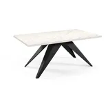 Feldmann-Wohnen Esstisch, Weiß, Anthrazit, Holz, Rechteckig,Rechteckig, Stativgestell, 80x76x140 cm, Esszimmer, Tische, Esstische