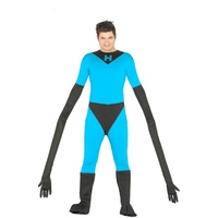 Guirca Gummimensch-Kostüm Superheld-Kostüm blau-schwarz