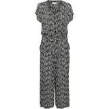 Kaffe Jumpsuit "Overall KAmille", Damen, Gr. 36, N-Gr, schwarz (schwarz, chalk graphic lines), Obermaterial: 100% Viskose LENZING ECOVERO CV LenzEcov., Overalls Jumpsuit