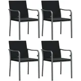 vidaXL Gartenstuhl mit Kissen 56 x 59 x 84 cm schwarz 4 St.