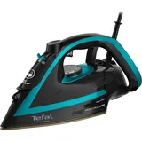 Tefal FV8066 Puregliss Dampfbügeleisen | 280 g/Min. Dampfstoß | Vertikaldampf | XL Wassereinfüllöffnung | stabile Ablage | Anti-Kalk-Ausstattung | Tropfstopp | Auto-Abschaltung | Schwarz/Türkis