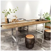 Köhko Montixx® 2er Set (1 Paar) Tischkufen& Tischbeine Tischuntergestell Möbelfüße aus Edelstahl B80 cm x H72 cm