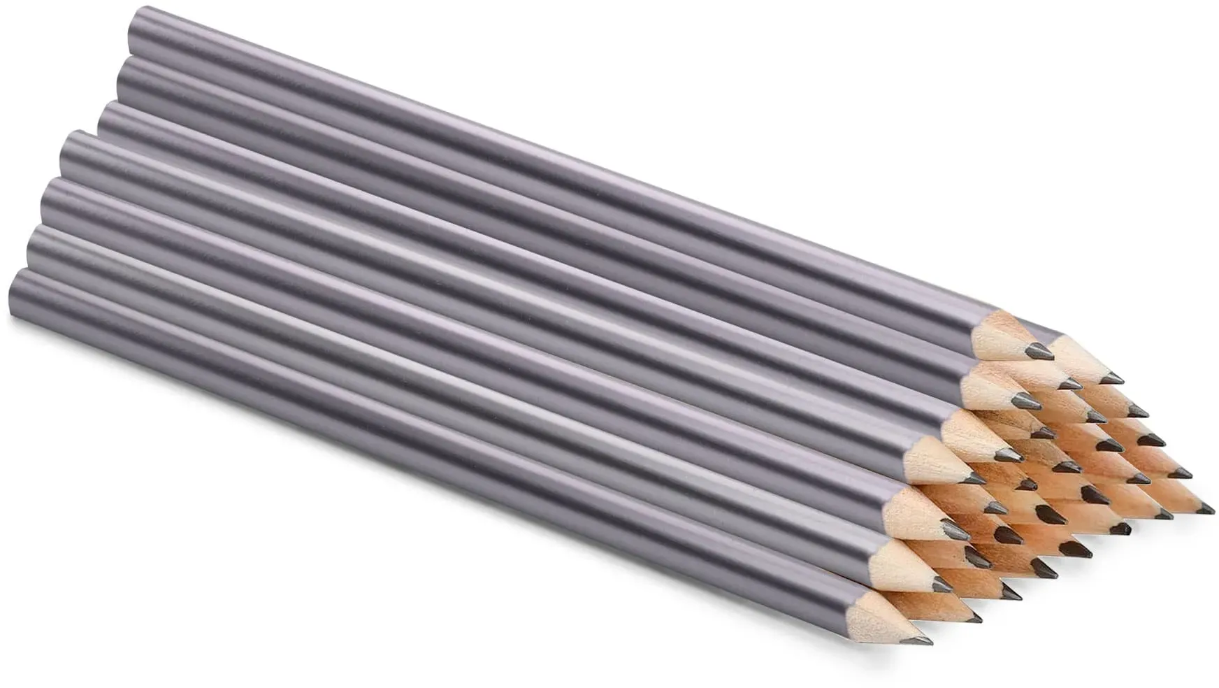 Zolka Zimmermannsbleistift Silber, Rund 240 mm, Schwarz HB Mine, 30 Stk.