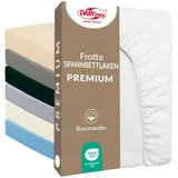 Darymex Frottee Spannbettlaken 180x200 cm, Baumwolle, 200 g/m2, Weiß
