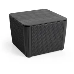 Allibert Luzon Plus flachwicker Gartentisch anthrazit - Rattanoptik, wetterfest, Outdoor