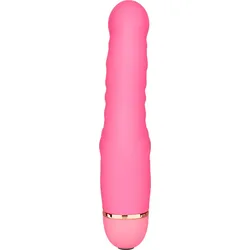 Gerippter G-Punkt-Vibrator aus Silikon, 17 cm, koralle