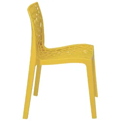 Polypropylen Stuhl Gruvyer gelb hochglanz, stapelbar. Marke Grandsoleil. 52x51x81