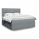 vidaXL Boxspringbett 180 x 200 cm Hellgrau
