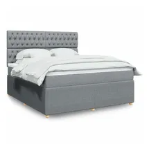 vidaXL Boxspringbett 180 x 200 cm Hellgrau