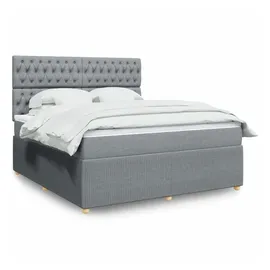 vidaXL Boxspringbett 180 x 200 cm Hellgrau