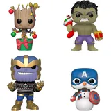 Funko POP! - MARVEL - Holiday Hulk Groot Cap Snowman Thanos #4er Pack Special Edition