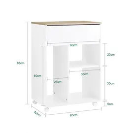 SoBuy ASK10 Aktenschrank 63 x 40 x 88 cm weiß