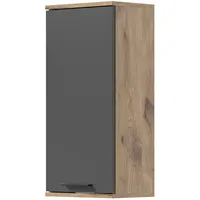Inn.furn Hängeschrank Eiche, grau 37 x 77 cm, Soft-Close