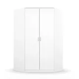 Eckkleiderschrank BREMEN, Alpinweiß - 117 x 199 cm - 2 Türen - begehbar