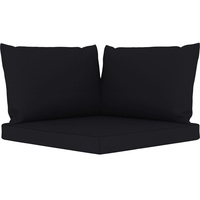 vidaXL Gartensofa 4-Sitzer mit Kissen in Schwarz