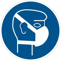 Gebotsschild, Staubmaske benutzen - praxisbewährt - 300x0.45 mm Aluminium geprägt