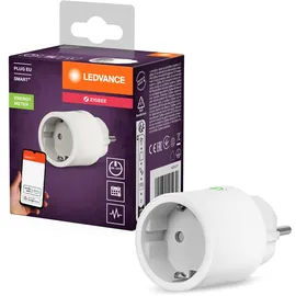 LEDVANCE SMART+ Smarte Steckdose für Innen mit ZigBee Technologie, bindet konventionelle Geräte ins Smart Home ein, misst und spart Stromverbrauch, kompatibel mit Alexa oder Google, weiss, 1er-Pack