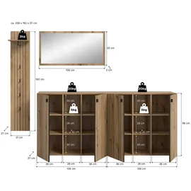 Möbel Boss STATION Garderobenkombination 258x192x37 cm braun