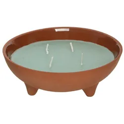 MARELIDA Duftkerze CITRONELLA Echtwachs in Tonschale 4 Dochte Garten