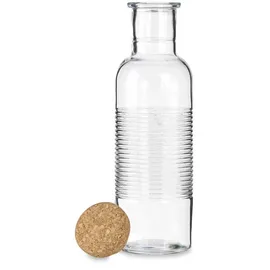 Pasabahce Glaskaraffe mit Korkverschluss, 1070 ml)