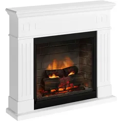 TAGU Premium Larsen Kamin weiß mit Elektro Insert der neuesten Generation, 3D Flame, Knistersound