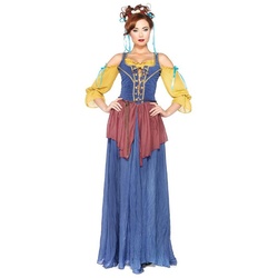 Leg Avenue Kostüm Mittelalterliche Magd, Entzückendes Schnürkleid im historischen Design blau M