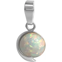 VIVANCE Kettenanhänger Opal weiß 925