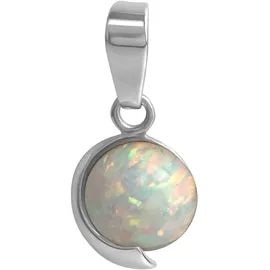 VIVANCE Kettenanhänger Opal weiß 925