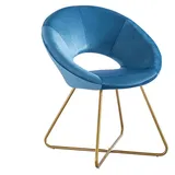 Home Deluxe Samtstuhl SELESA Blau,