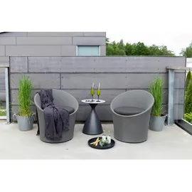 gardenson Balkonset 3-tlg. Grau/Schwarz