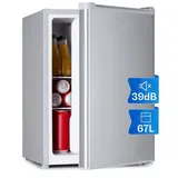 Klarstein Mini Kühlschrank, Retro Mini-Kühlschrank mit Gefrierfach, 67 Liter Getränkekühlschrank Klein & Kompakt, Kleiner Kühlschrank mit Herausnehmbaren Ablagen, Indoor/Outdoor Kühlschrank Leise