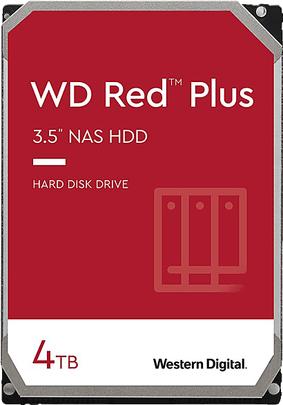 WD Red Plus WD40EFPX Festplatte, 4 TB HDD SATA 6 Gbps, 3,5 Zoll, intern