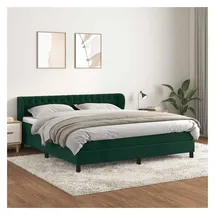 vidaXL Boxspringbett 180 x 200 cm Dunkelgrün