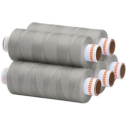 buttinette Universal-Nähgarn, Stärke: 100, 5er-Pack, stein