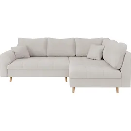 Home Affaire Ecksofa HOME AFFAIRE "CHARRE L-Form mit Ottomane, Maße B/T/H: 231/161/81 cm", beige (creme), B:231cm H:81cm T:161cm, 92% Polyester, 8% Nylon, Sofas, Ecksofa, feine Steppung, lose Rücken- und Zierkissen, auch in Cord und Bouclé