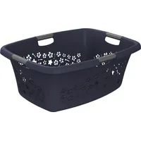 Rotho Wäschekorb Flowers 50 l midnight blau