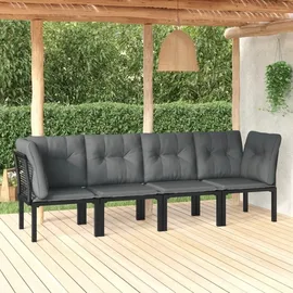 vidaXL Garten-Lounge-Set 4-tlg. schwarz/grau